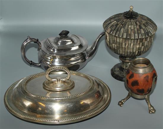 Plated wares, vase & lidded vase